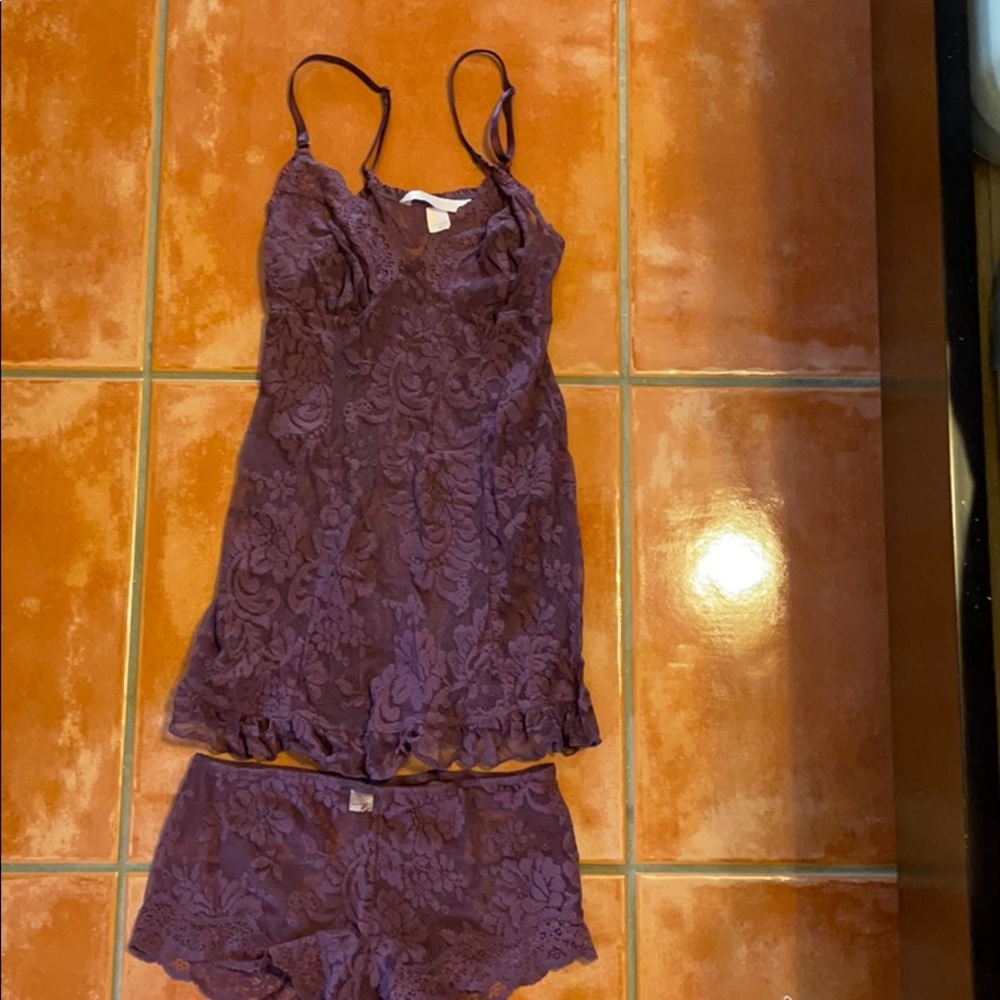 Plum Sheer lingerie Victoria Secret